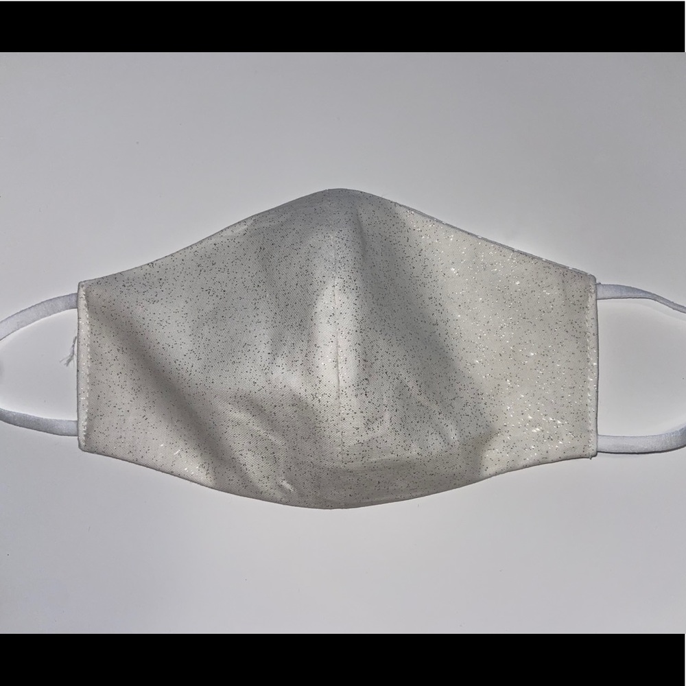 White Glitter Face Mask
